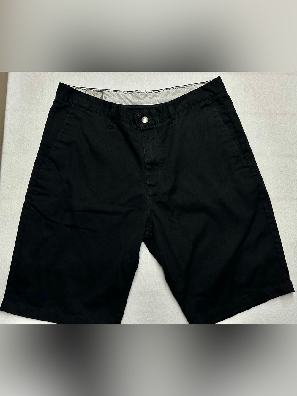 Volcom Black Casual Chino Skater Shorts 34” | 10”